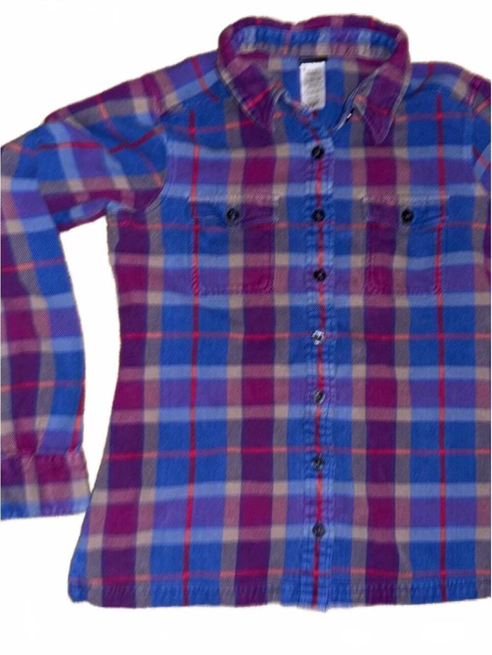 Patagonia Women's organic cotton plaid flannel button down shirt sz 6